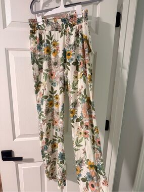O'Neill Cream Wide-Leg Floral Lounge Pants